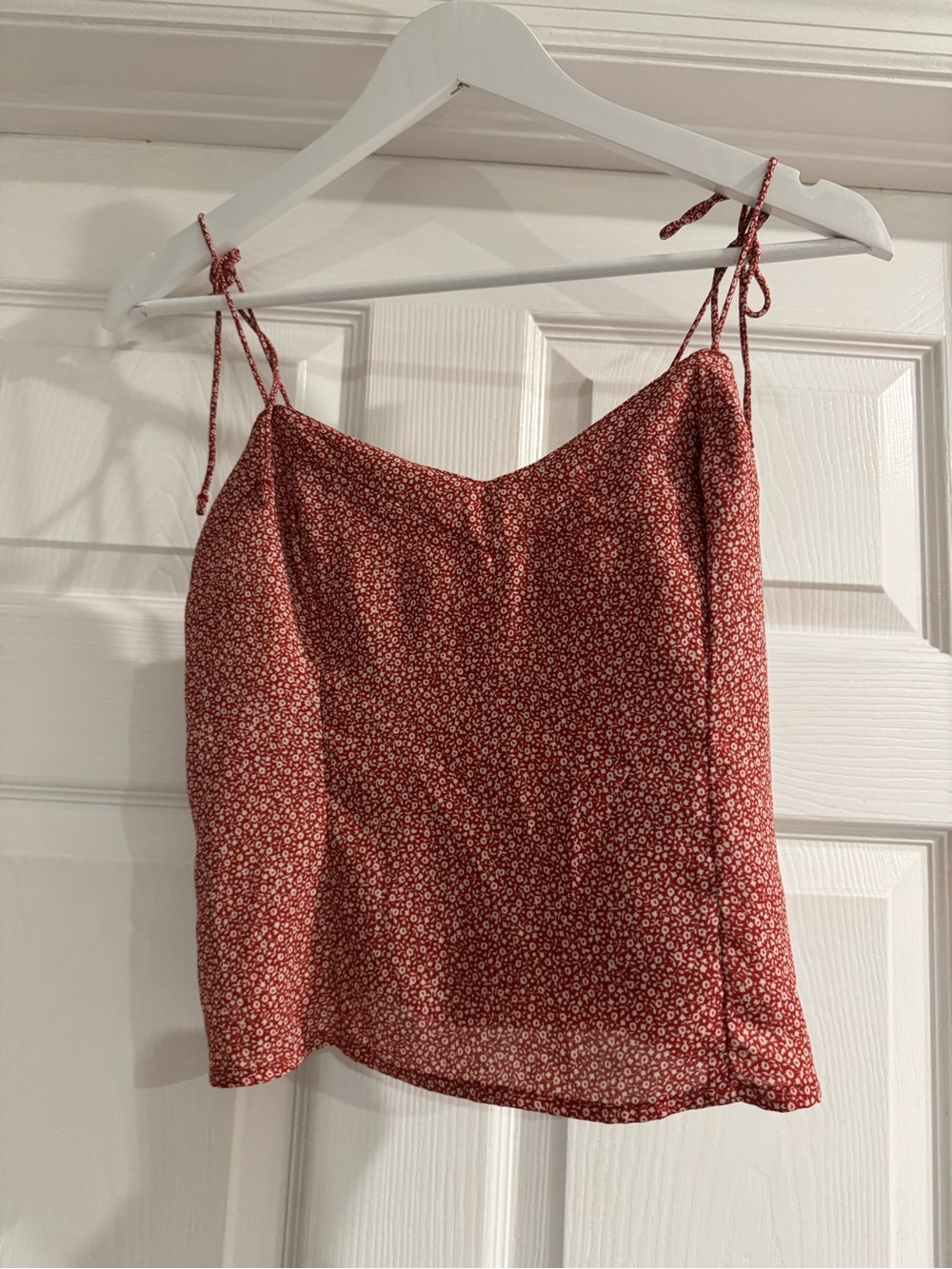Abercrombie & Fitch Red Floral Tie-Shoulder Cami